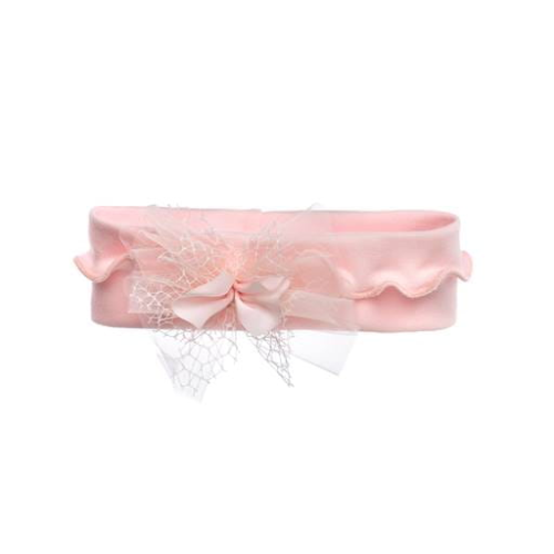 Sofija Pink Lace Bow Headband