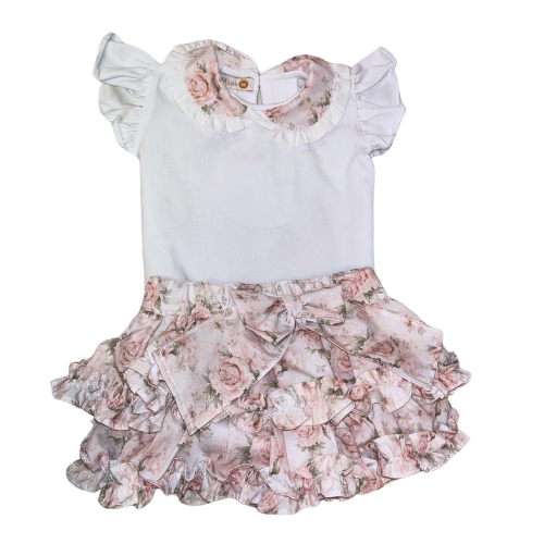Puro Mimo Pink Rose Bloomers Set
