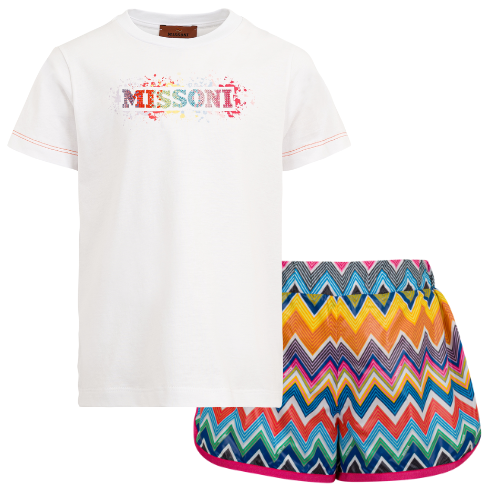 Missoni Girls Multi Zig Zag Shorts Set