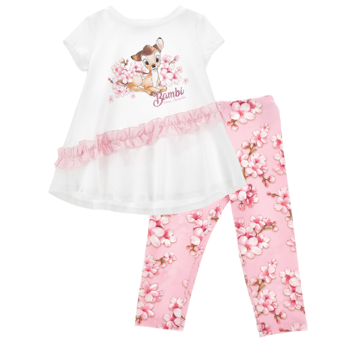 Monnalisa Girls Pink Blossom Leggings Set