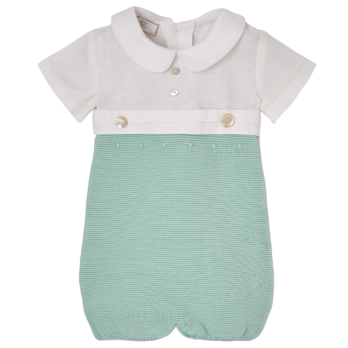 Paz Rodriguez Baby White/Green Romper
