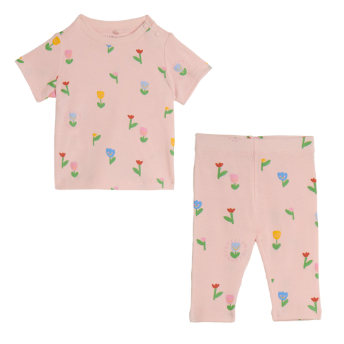 Stella McCartney Baby Pink Flower Leggings Set