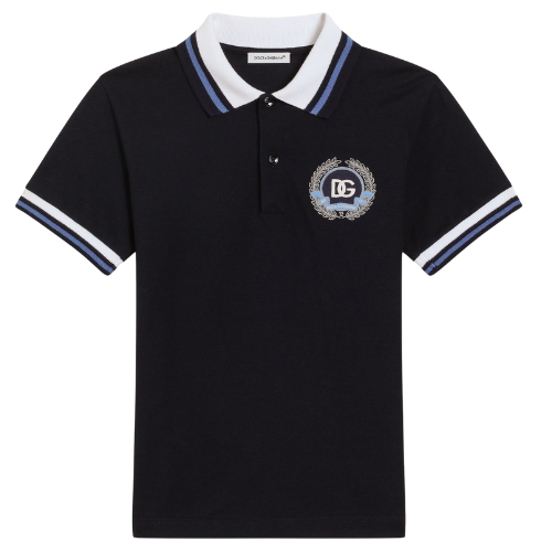 Dolce & Gabbana Boys Navy DG Crest Polo