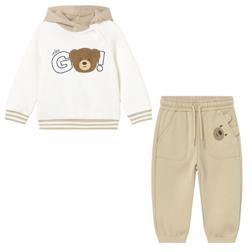 Mayoral Baby Boys Beige Bear Jogsuit