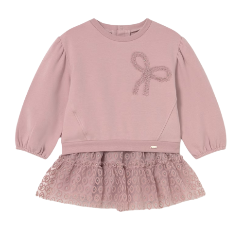Mayoral Baby Pink Bow Tulle Skirt Set