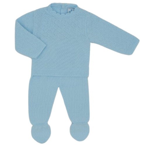 Sardon Baby Boys Blue Knit Outfit