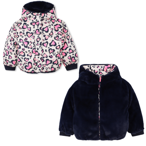 Billieblush Girls Heart Reversible Coat