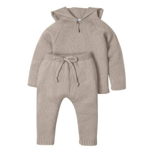 Mac Ilusion Baby Boys Beige Knit Jogsuit