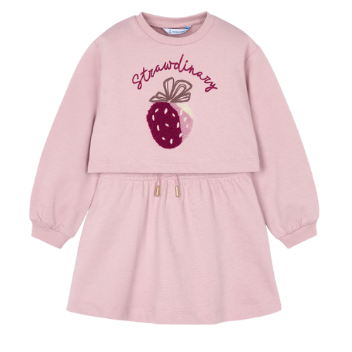 Mayoral Girls Pink Strawberry Dress