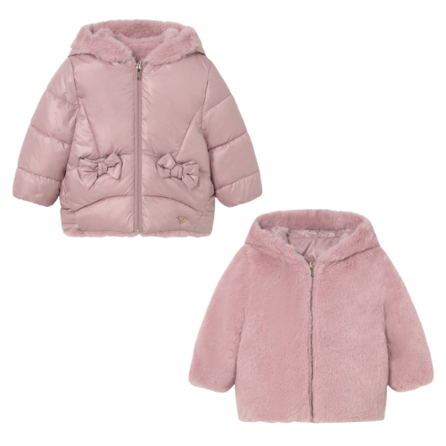 Mayoral Baby Girls Pink Reversible Coat