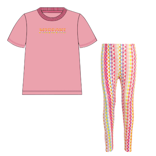 Missoni Girls Fuchsia Zig Zag Leggings Set