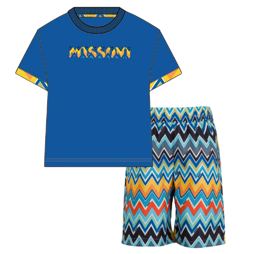 Missoni Boys Blue Zig Zag Swimshorts Set