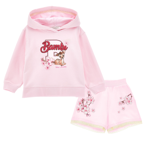 Monnalisa Girls Pink Bambi Shorts Set