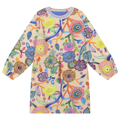 Oilily Girls Beige Floral Dia Dress