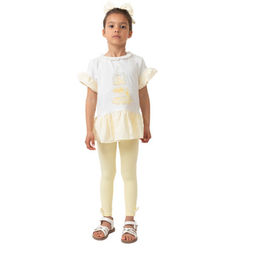 Caramelo Kids Yellow Cake Leggings Set