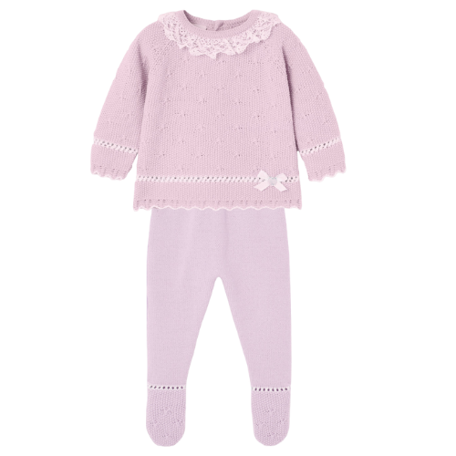 Paz Rodriguez Baby Pink Knitted Outfit