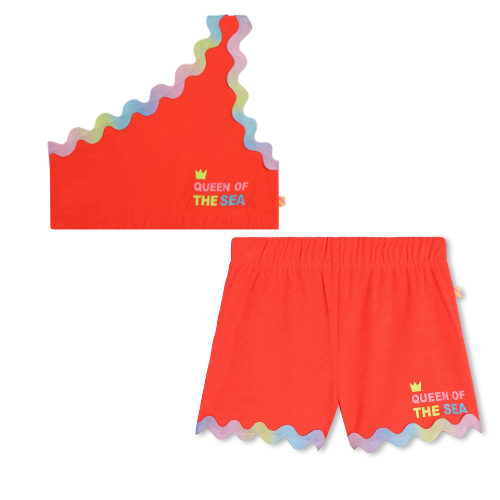 Billieblush Girls Coral 'Queen of the Sea' Shorts Set
