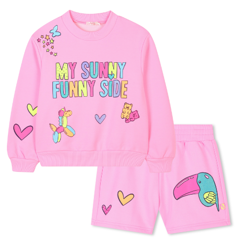 Billieblush Girls Pink 'Funny Side' Shorts Set