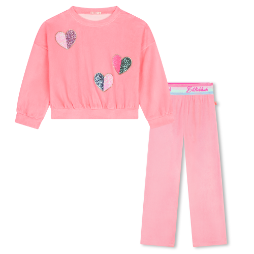 Billieblush Girls Pink Heart Jogsuit