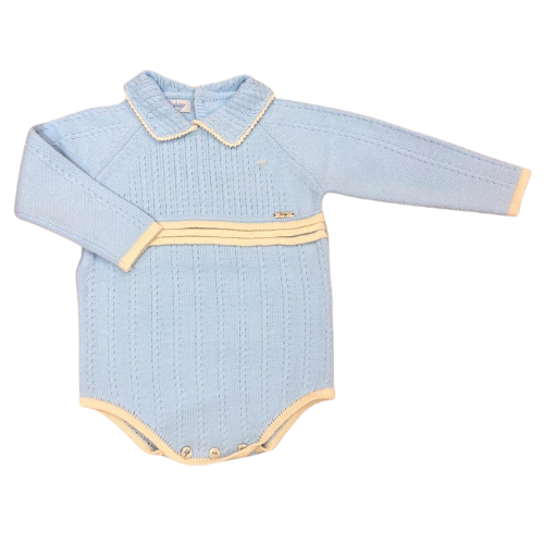 Rahigo Baby Boys Pale Blue Knit Romper
