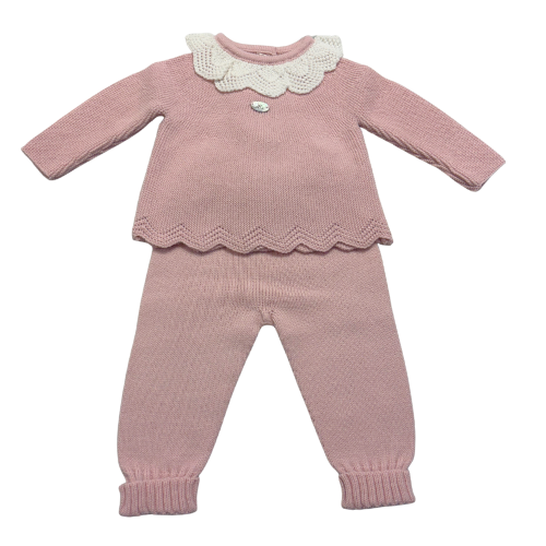 Martin Aranda Baby Girls Pink Knit Pants Set