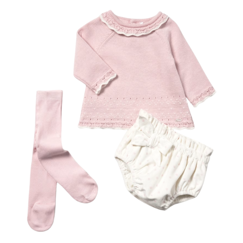 Mayoral Baby Girls Pink Spotty Bloomer Set