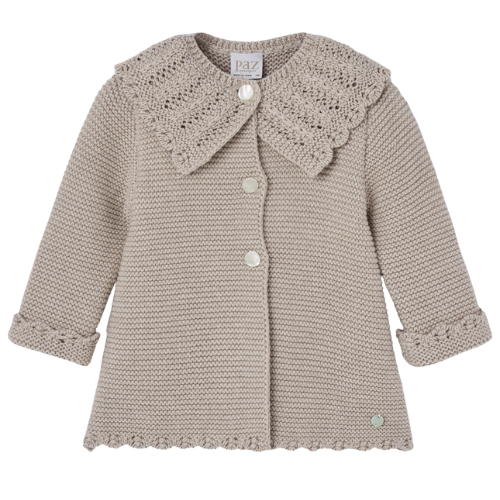 Paz Rodriguez Baby Beige Knit Coat