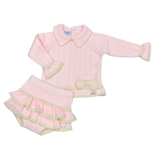 Rahigo Baby Girls Pale Pink Frill Bloomer Set
