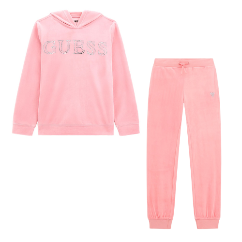 Guess Girls Pink Velour Jogsuit