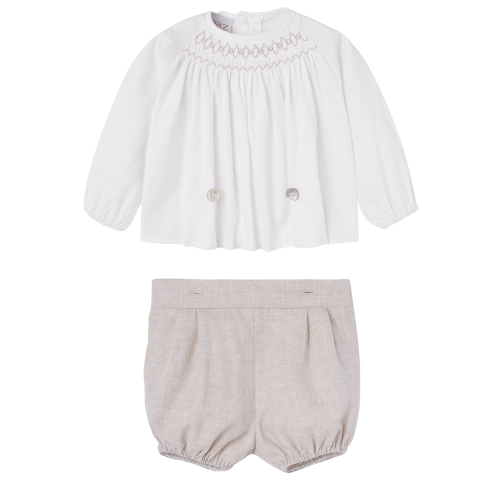 Paz Rodriguez Baby Boys Beige Outfit
