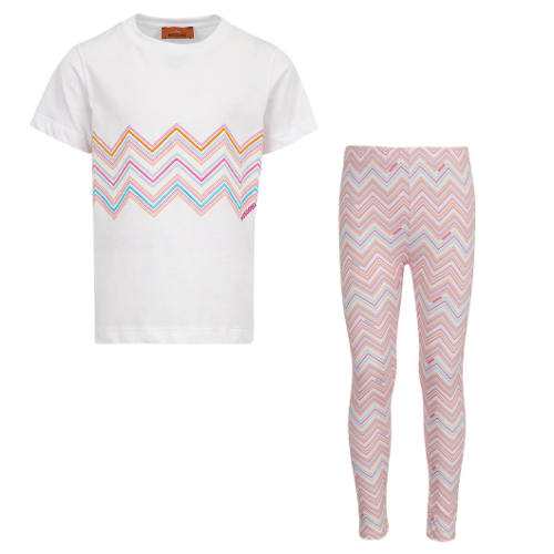 Missoni Girls Orange Zig Zag Leggings Set