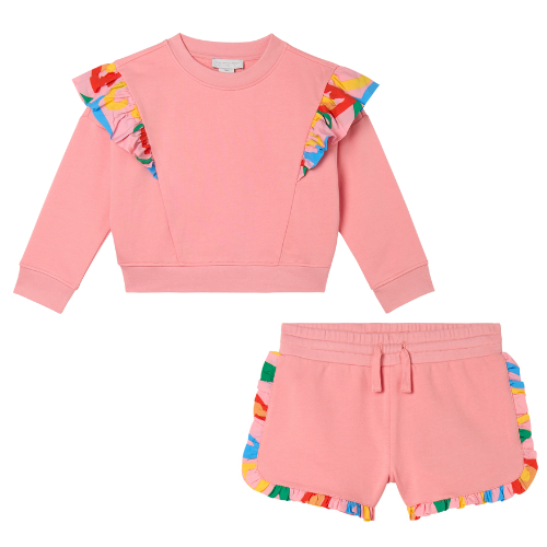 Stella McCartney Girls Pink Frill Shorts Set