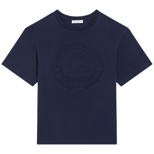 Dolce & Gabbana Boys Navy Embossed T-Shirt