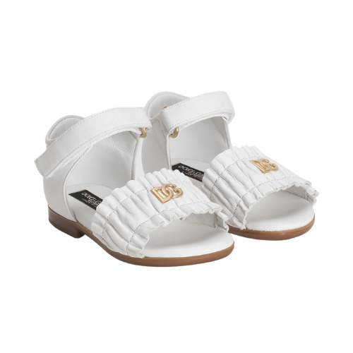 Dolce & Gabbana White Leather Sandals