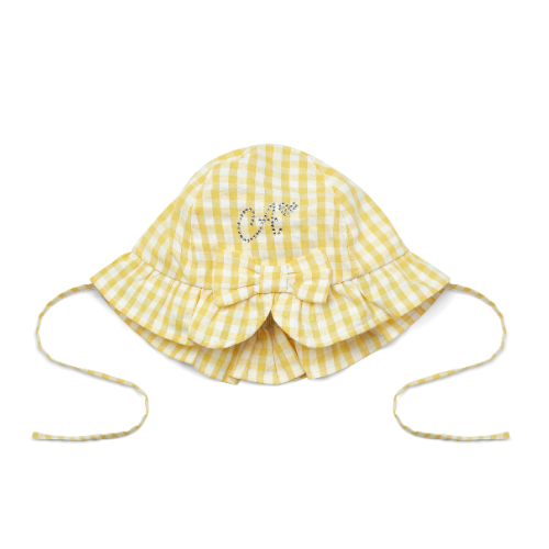 Little A Girls 'Aurora' Yellow Gingham Sunhat