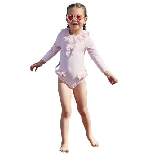 Caramelo Kids Pink Tulle Frill Swimsuit