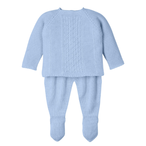 Mac Ilusion Baby Boys Blue Knit Outfit