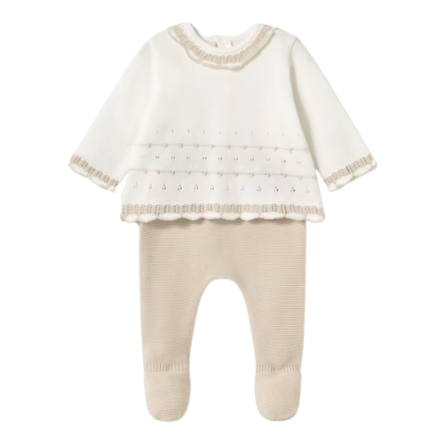 Mayoral Baby Girls Beige Knit Outfit