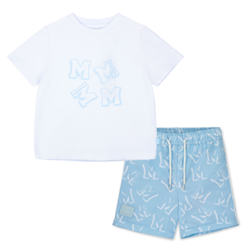 Mitch & Son Boys Blue 'M' Osmar Swimshorts Set