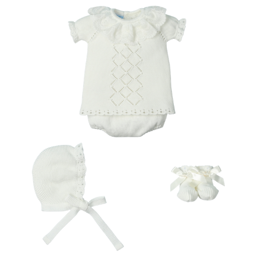 Mac Ilusion Baby Ivory Lace Jam Pants Set