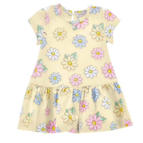 Monnalisa Baby Yellow Daisy Dress