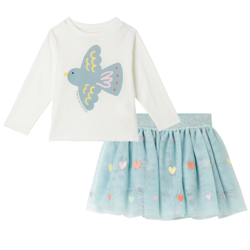 Stella McCartney Baby Blue Bird Tulle Skirt Set