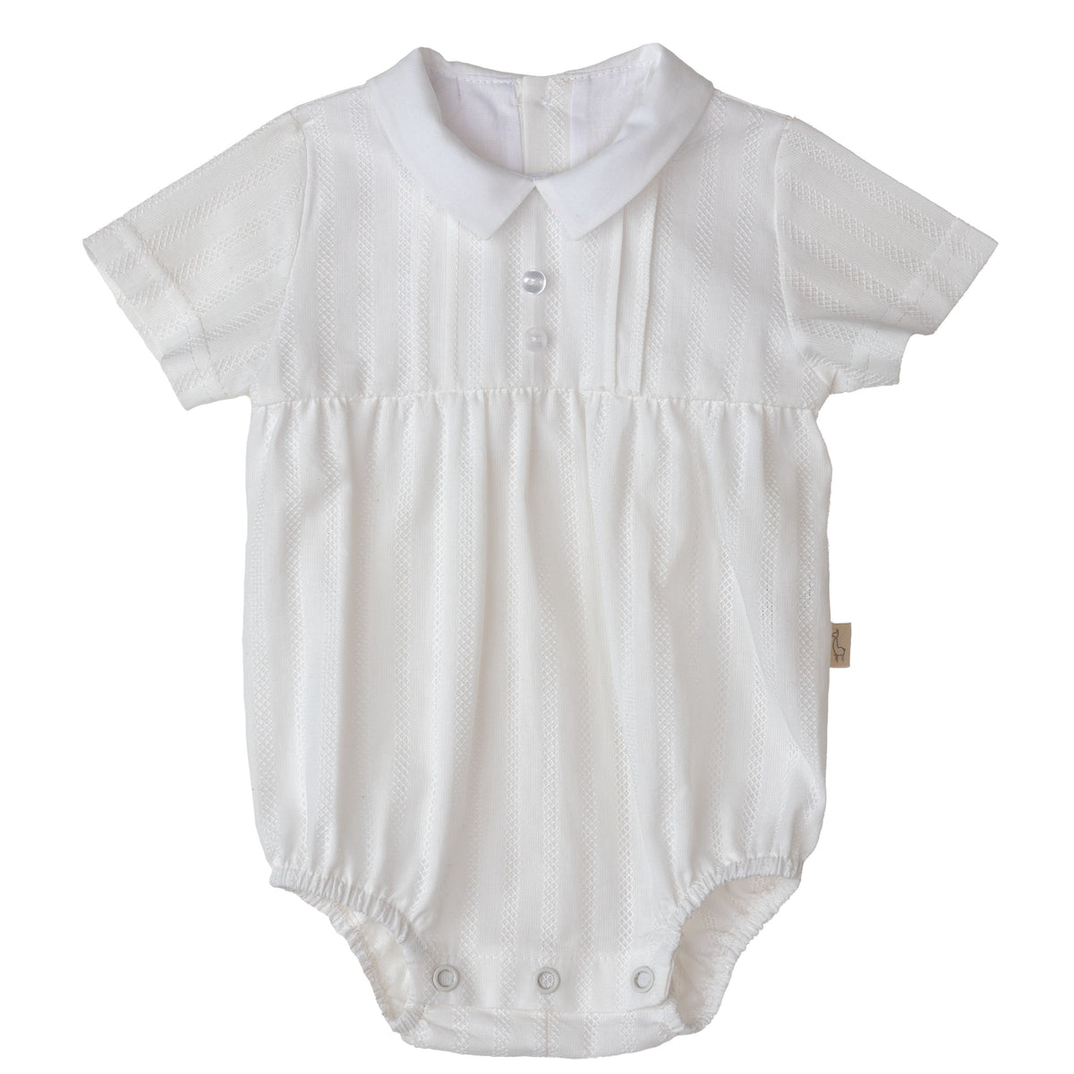 Baby Gi Ivory Button Embroidered Romper