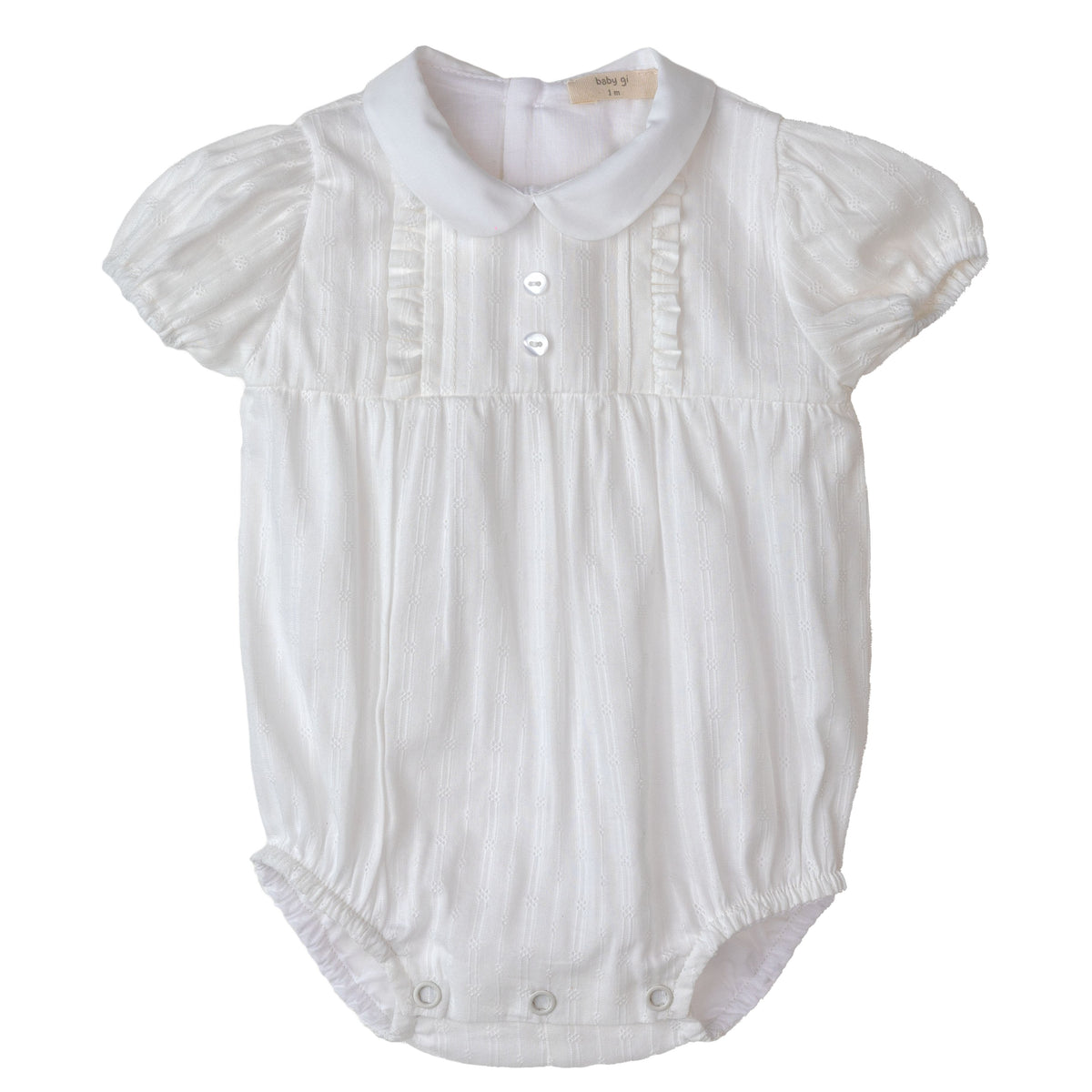Baby Gi Ivory Frill Embroidered Romper