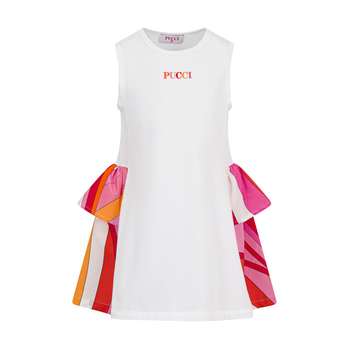 Emilio Pucci Girls Fuchsia/Orange Print Dress