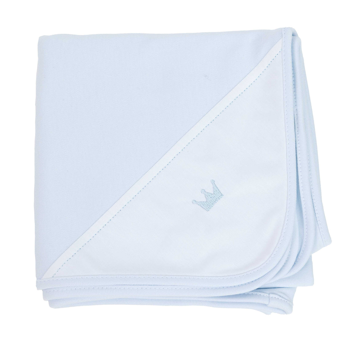 Baby Gi Pale Blue Crown Muslin Blanket