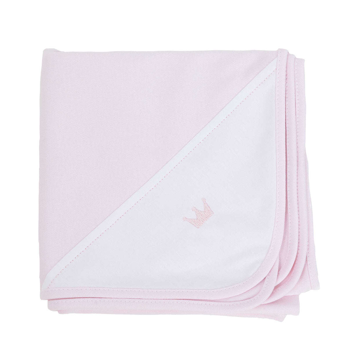 Baby Gi Pale Pink Crown Muslin Blanket