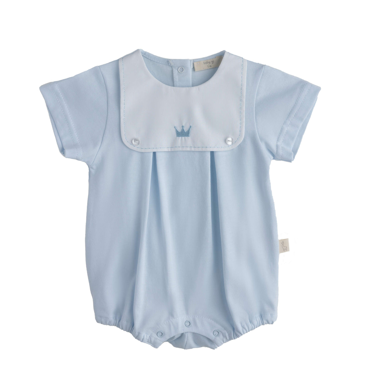 Baby Gi Pale Blue Crown Romper