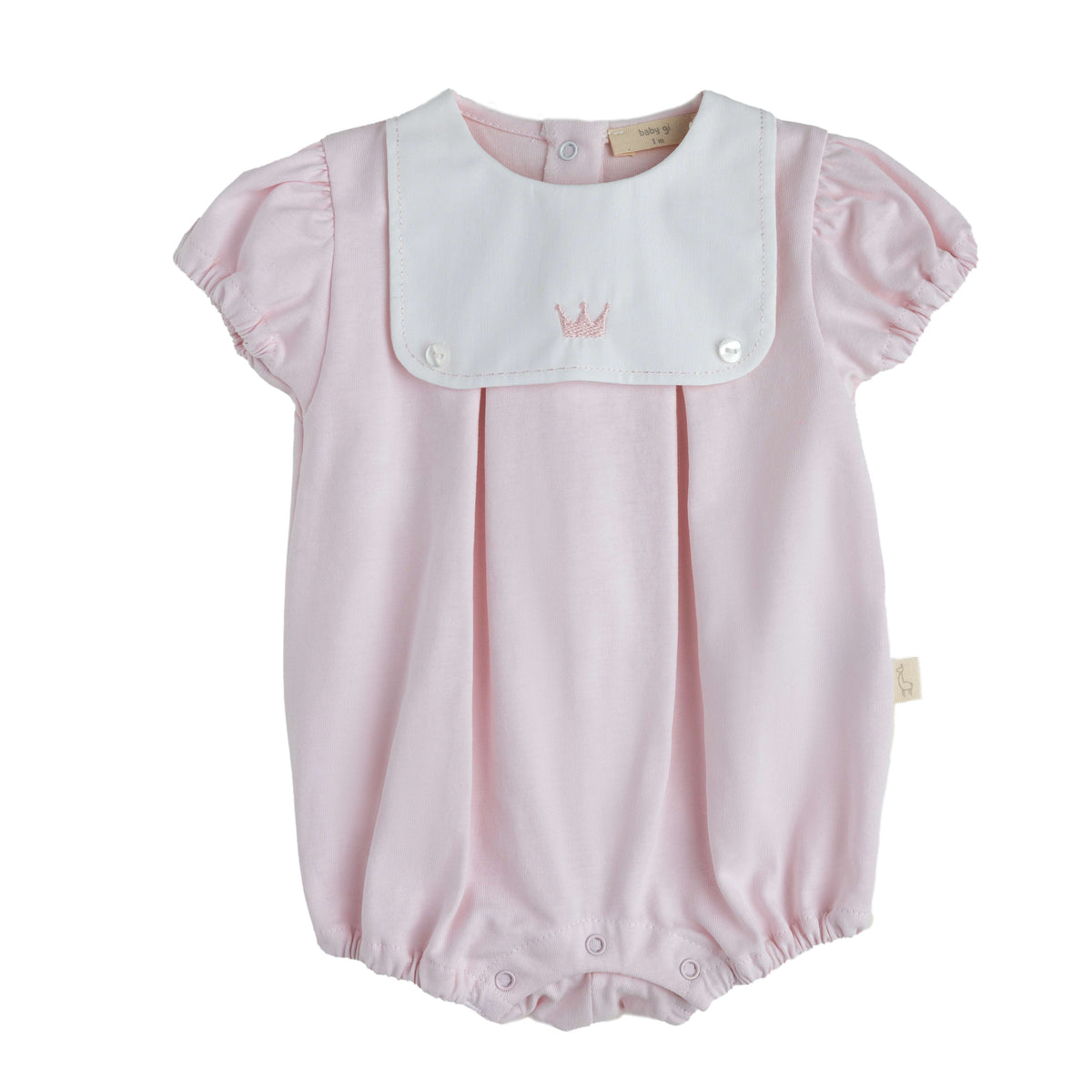 Baby Gi Pale Pink Crown Romper