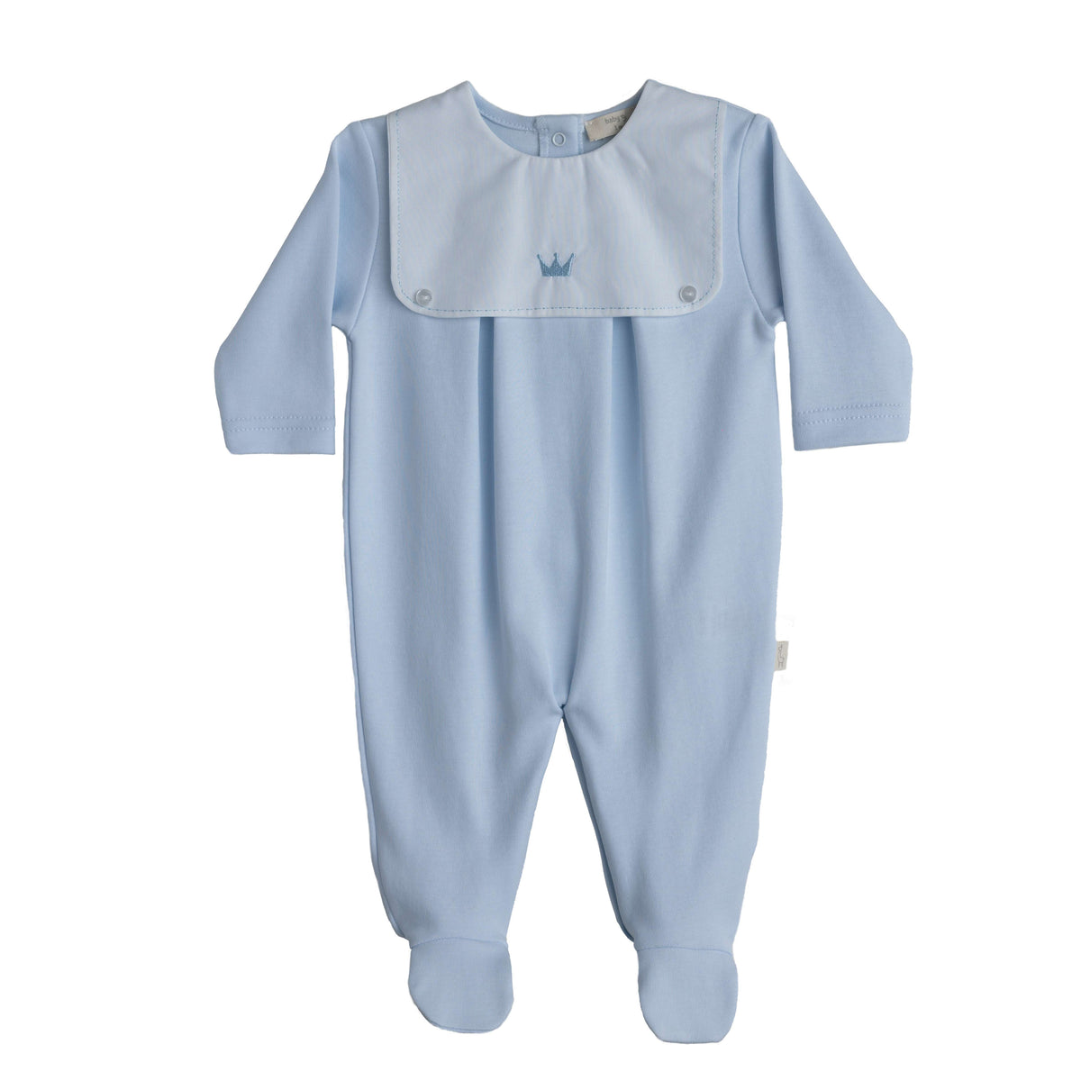 Baby Gi Pale Blue Crown Babygrow